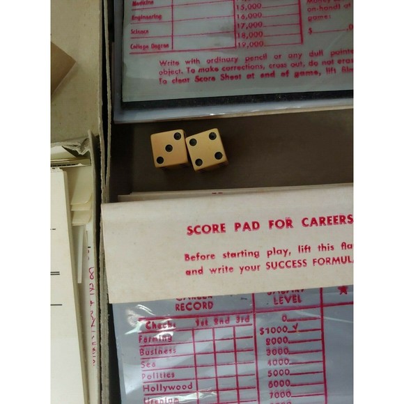 Vtg Parker Brothers Careers Board Game Of Options With Box 1958 - Picture 8 of 12